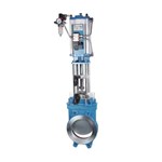 Carbon Steel Knife Gate Valve, WCB, DN150, PN10, Pneumatic