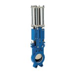 Ductile Iron Knife Gate Valves, GGG40, DN150, PN10, Pneumatic