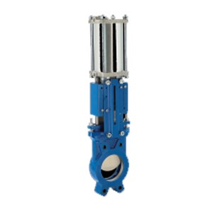 Ductile Iron Knife Gate Valves, GGG40, DN150, PN10, Pneumatic