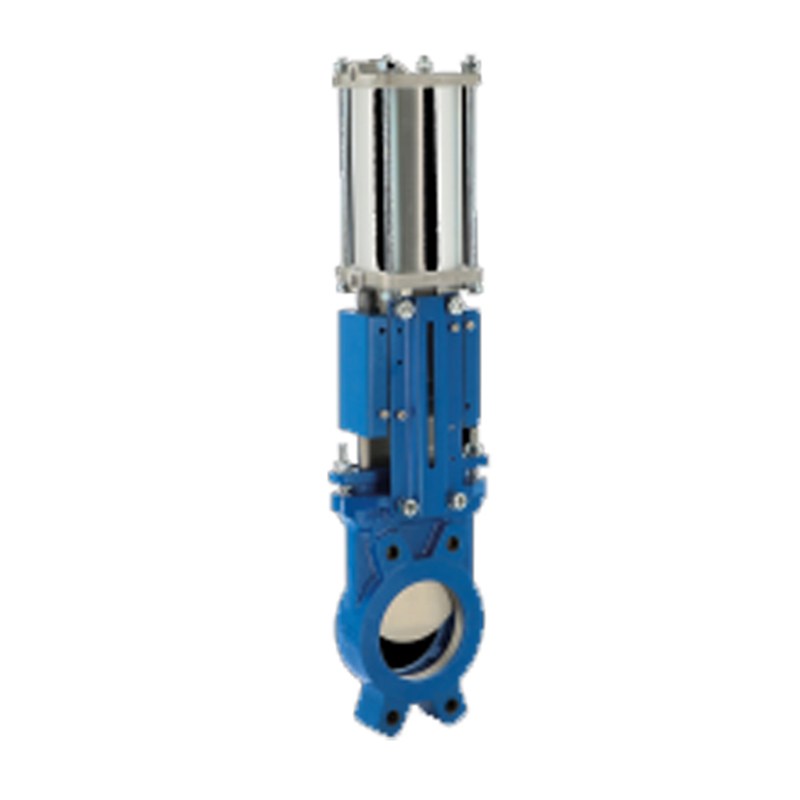 Ductile Iron Knife Gate Valves, GGG40, DN150, PN10, Pneumatic