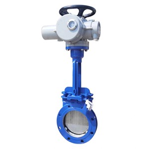 Electric Knife Gate Valve, Ductile Iron GGG40, PN10, PU Lined