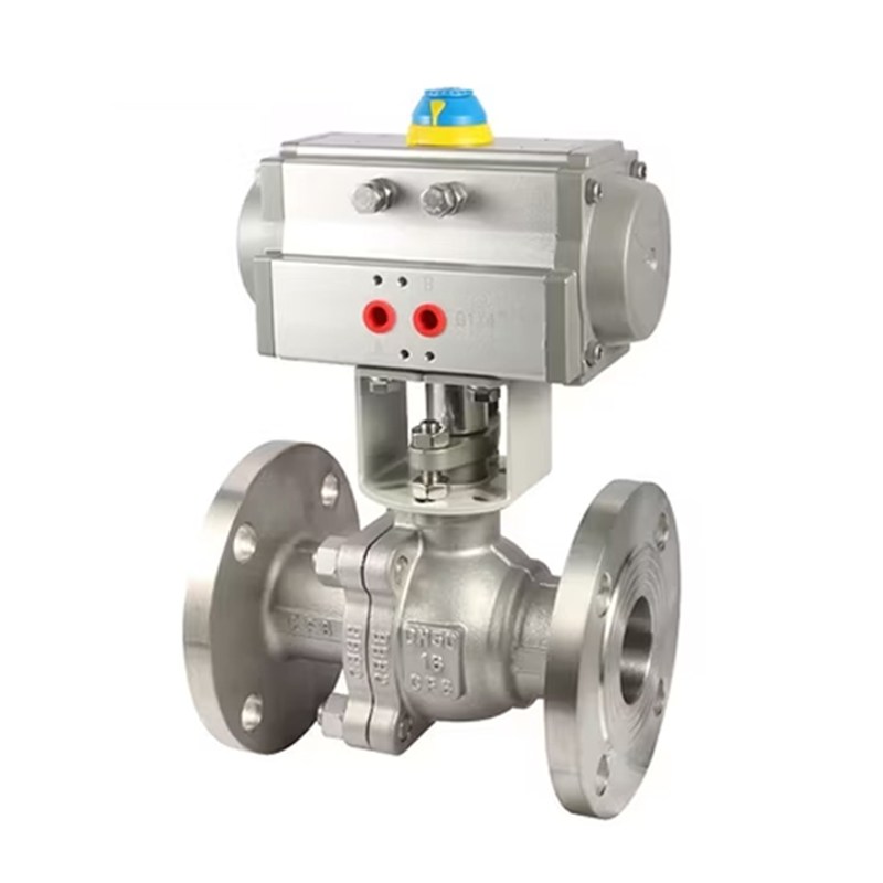 Heavy Duty Industrial Pneumatic Actuator Ball Valve DN50, PN16 Flanged Type