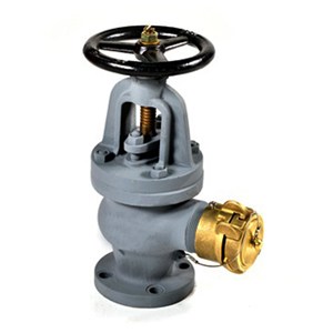 Hose Angle Globe Valve, JIS F7333, Cast Iron FC200, 50A, 5K
