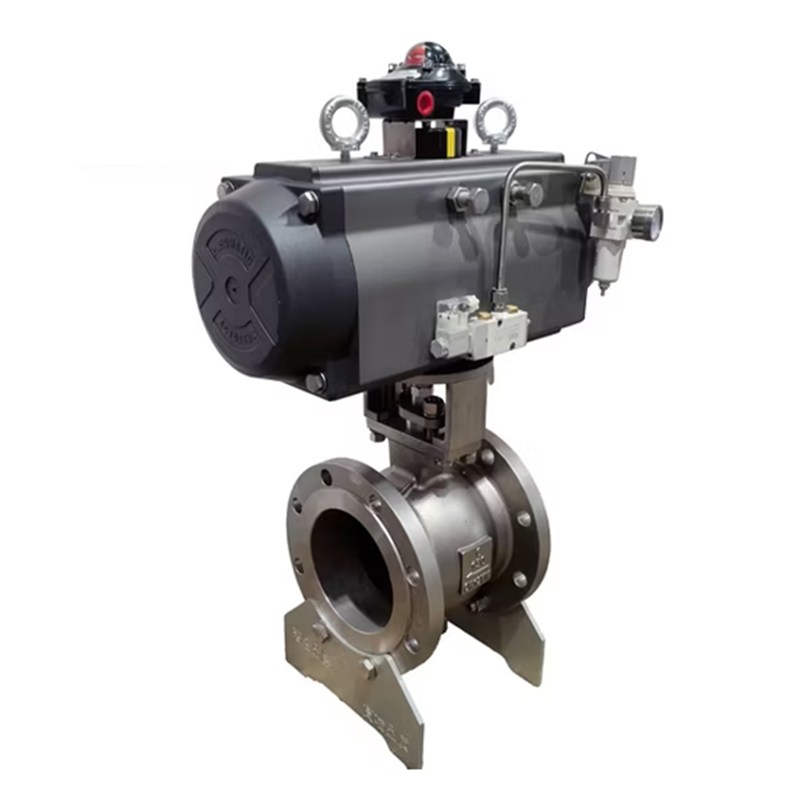 Pneumatic Actuator Eccentric Semi Ball Valve Hard Seated
