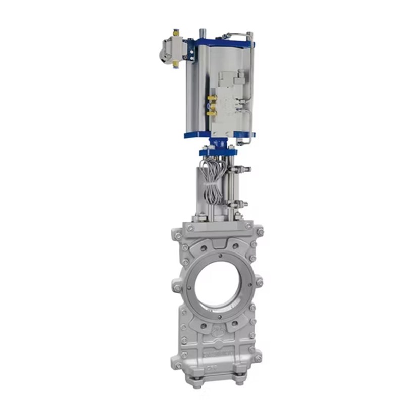 Pneumatic Knife Gate Valve, ASTM A351 CF8, DN100, PN10, 4 IN
