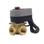 Rotary Actuator 3 Way Electrical Motorized Ball Valve Thermostatic Water Mixing Diverting Valve with Electric Acuator