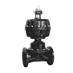 Rubber Lined Diaphragm Valve, Ductile Iron, DN150, Pneumatic