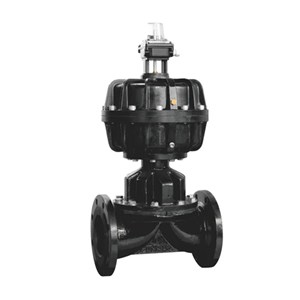 Rubber Lined Diaphragm Valve, Ductile Iron, DN150, Pneumatic