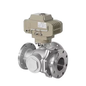 T-Type/L-Type Three-Way Flanged Ball Valve with Electric Actuator