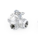 Three Way Ball Valve, ASME B16.34, A351 CF8M, 1000 WOG, NPT