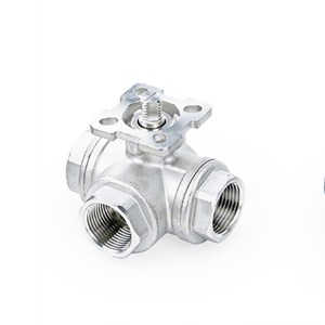 Three Way Ball Valve, ASME B16.34, A351 CF8M, 1000 WOG, NPT