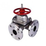 Three Way Diaphragm Valve, BS 5156, ASTM A351 CF8, PN10, RF