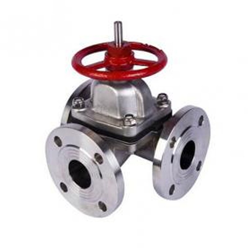 Three Way Diaphragm Valve, BS 5156, ASTM A351 CF8, PN10, RF