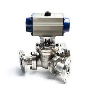 Y-Type Three-Way Ball Valve, A351 CF8, DN65, PN16, Pneumatic